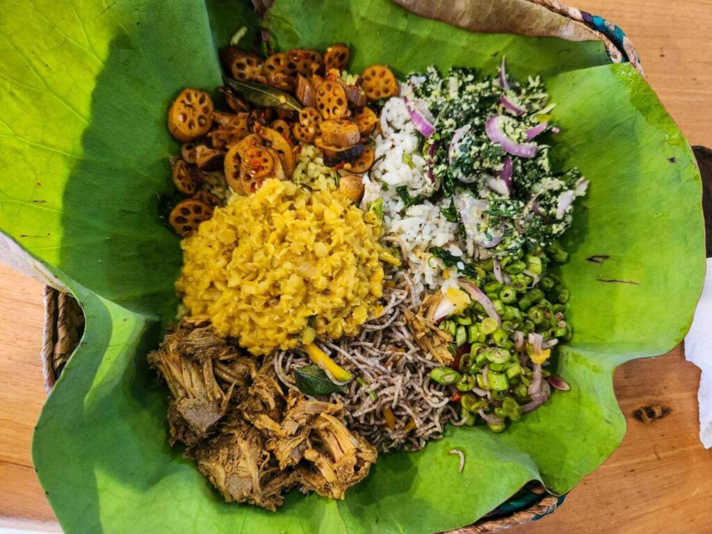 Diverse traditional Sri Lankan dishes